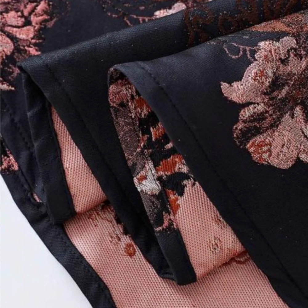 Floral Black and Pink Skirt - Picture 5 of 8